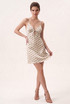 Polka Dots Plunge Neck Mini Dress