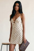 Polka Dot Cut Out Back Mini Dress