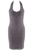 Halter Stripes Mini Dress