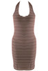 Halter Stripes Mini Dress