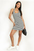 Halter Stripes Mini Dress