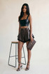 PU Flowing Shorts with Ruffle Hem