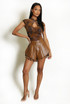 PU Flowing Shorts with Ruffle Hem