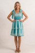 Tie Shoulders Striped Smocked Dress
