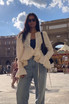 Pleated Ruffle Hem Blouse