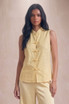 Mandarin Satin Loop Blouse
