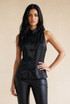 Mandarin Satin Sleevless Blouse