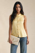Mandarin Satin Sleevless Blouse