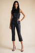 Mandarin Satin Sleevless Blouse