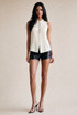 Mandarin Satin Sleevless Blouse