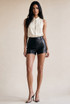 Mandarin Satin Sleevless Blouse