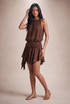 Crinkle Side Drapped Mini Dress(PRE ORDER)