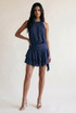 Crinkle Side Drapped Mini Dress