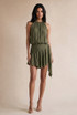 Crinkle Side Drapped Mini Dress