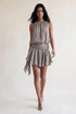 Crinkle Side Drapped Mini Dress