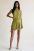Crinkle Side Drapped Mini Dress