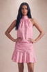 Scarf Print Halter Blouse and Flowing Skirt Set