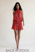 Scarf Print Halter Blouse and Flowing Skirt Set