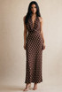 Satin Polka Dot Tie Back Midi Dress(PRE ORDER)