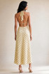 Satin Polka Dot Tie Back Midi Dress(PRE ORDER)