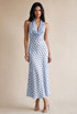 Satin Polka Dot Tie Back Midi Dress(PRE ORDER)