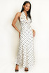 Satin Polka Dot Tie Back Midi Dress