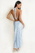 Satin Polka Dot Tie Back Midi Dress