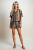 Reptile Oversize Blouse and Shorts Set