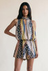 Reptile Print Chiffon Cut Out Playsuit (PREORDER)