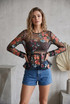 Sheer Embroidered Blouse