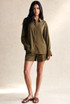 Blouse And Tailored Shorts Set
