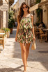 Scarf Print Romper Dress(PRE ORDER)