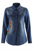 Embroidered Washed Denim Shirt
