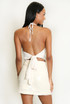 Sequin Halter Open Back Blouse 