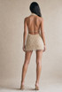 Sequin Cowl Neck Top And Mini Skirt Set