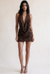 Sequin Cowl Neck Top And Mini Skirt Set