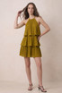 Tiered Halter Mini Dress