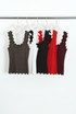 Lurex Scallop Hem Fine Knit Top