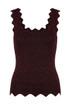 Lurex Scallop Hem Fine Knit Top