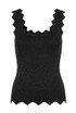 Lurex Scallop Hem Fine Knit Top