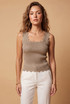 Lurex Scallop Hem Fine Knit Top