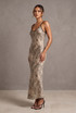 Leopard Bias Cut Maxi Dress