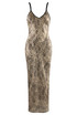 Leopard Bias Cut Maxi Dress