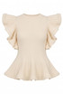 Knit Ruffle Sleeve Peplum Top