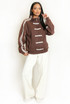 Striped Sleeve Pankou Closure Jacket