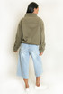 Striped Sleeve Pankou Closure Jacket