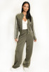 Full Zip Side Stripe Tracksuit With Button Detail 