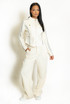 Full Zip Side Stripe Tracksuit With Button Detail 