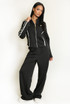 Full Zip Side Stripe Tracksuit With Button Detail 