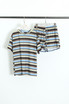 Striped Crew Neck Tee and Shorts Set
